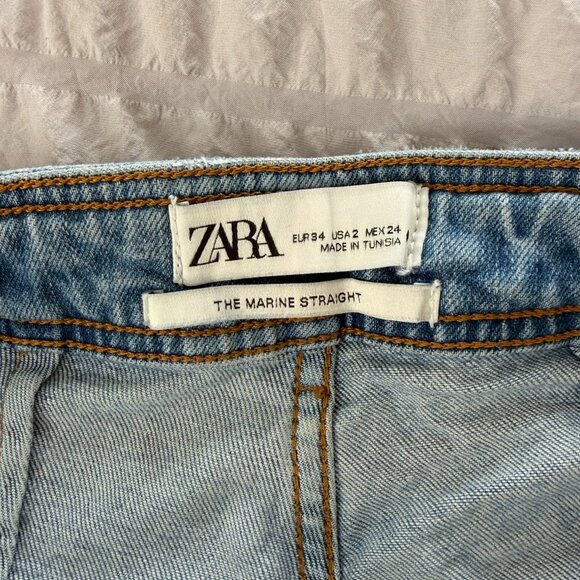 Zara Marine Straight Jeans - Size 2 - Picture 4 of 6